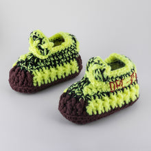 Load image into Gallery viewer, Icy Yellow Crochet Baby Shoes