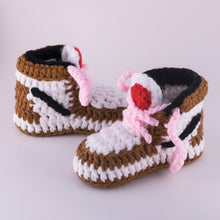 Load image into Gallery viewer, J-1 Crochet Baby Shoes Mocha