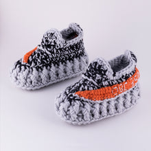 Load image into Gallery viewer, Orange Crochet Baby Shoes
