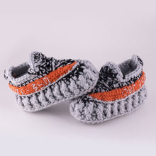 Load image into Gallery viewer, Orange Crochet Baby Shoes