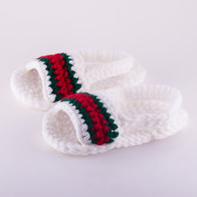 Load image into Gallery viewer, White Crochet Baby Slides
