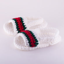 Load image into Gallery viewer, White Crochet Baby Slides