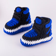 Load image into Gallery viewer, J-1 Crochet Baby Shoes Blue
