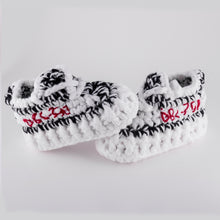 Load image into Gallery viewer, Zebra Crochet Baby Shoes
